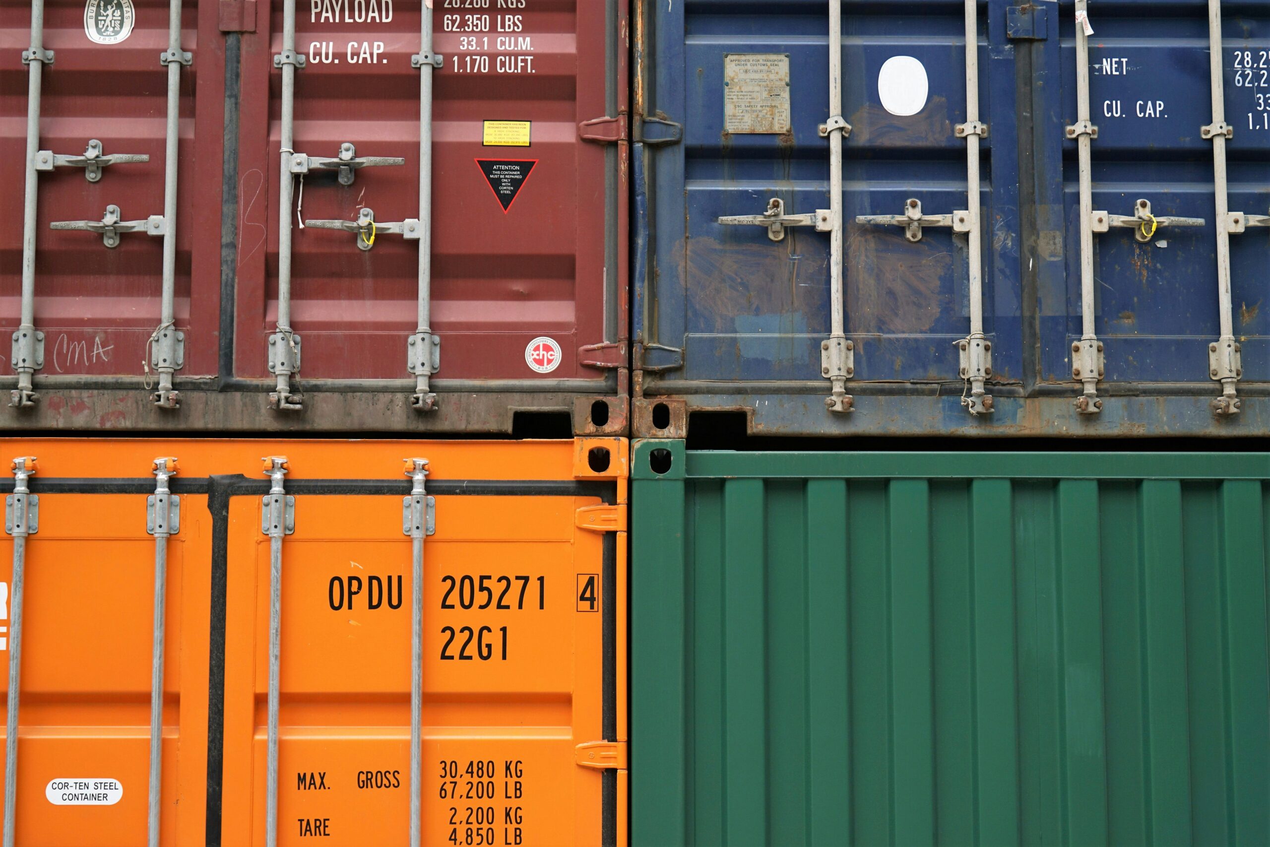 Shipping containers in stack