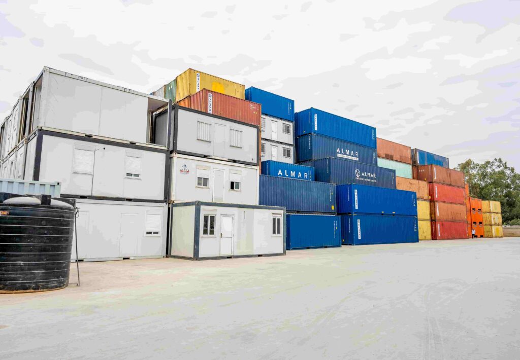 Shipping containers stacked at the Almar Containers depot in Kenya