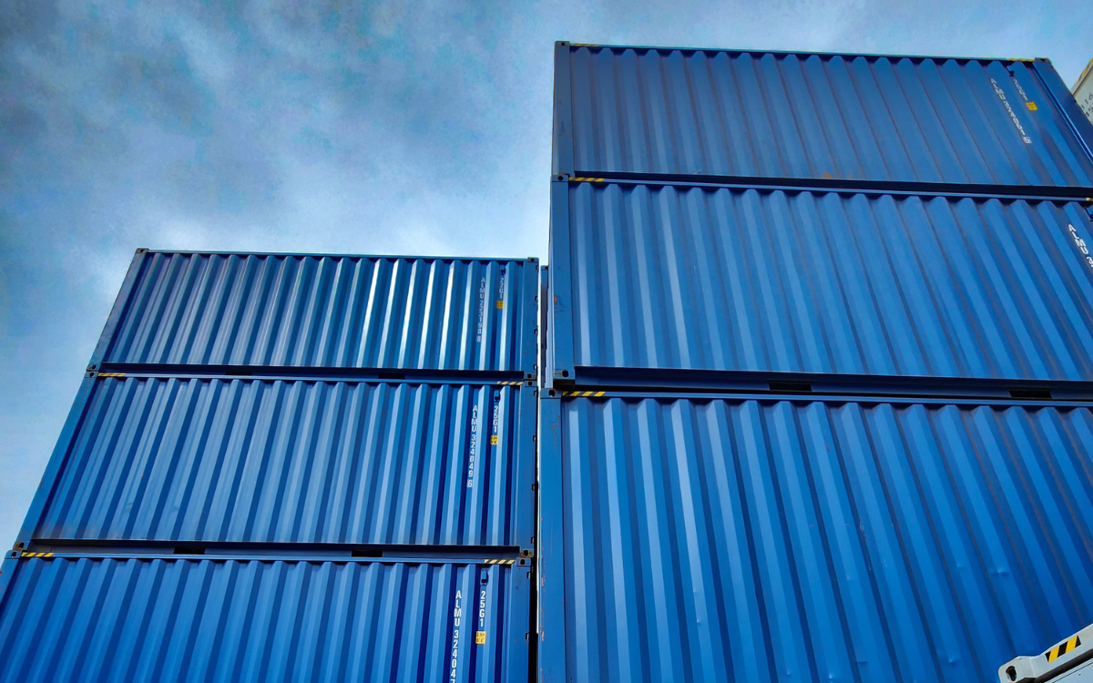 Almar Container Group Shipping Containers in Stack with SkyScape background