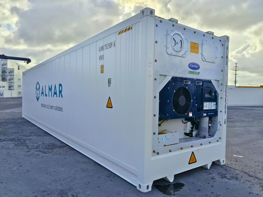Almar reefer container used for temperature-controlled storage.
