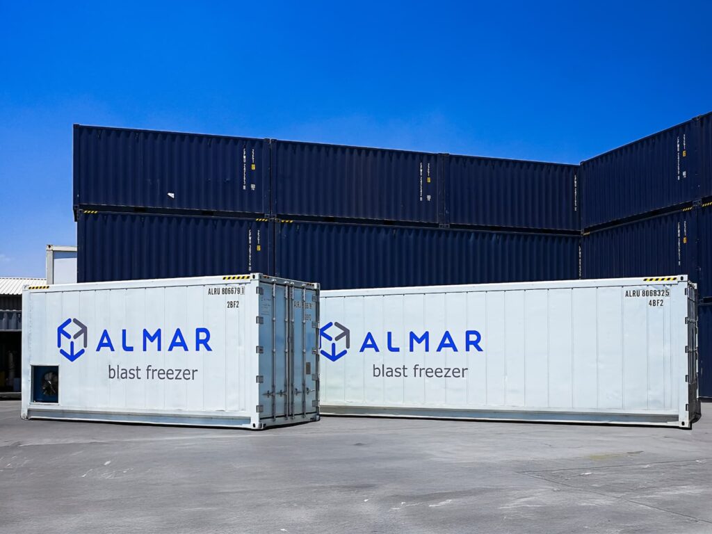Almar 20ft and 40ft Blast Freezer containers for rapid temperature sensitive storage