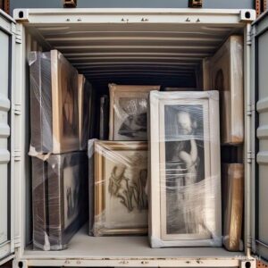 High-value artwork and antiques stored securely in an Almar refrigerated container for climate control in South Africa