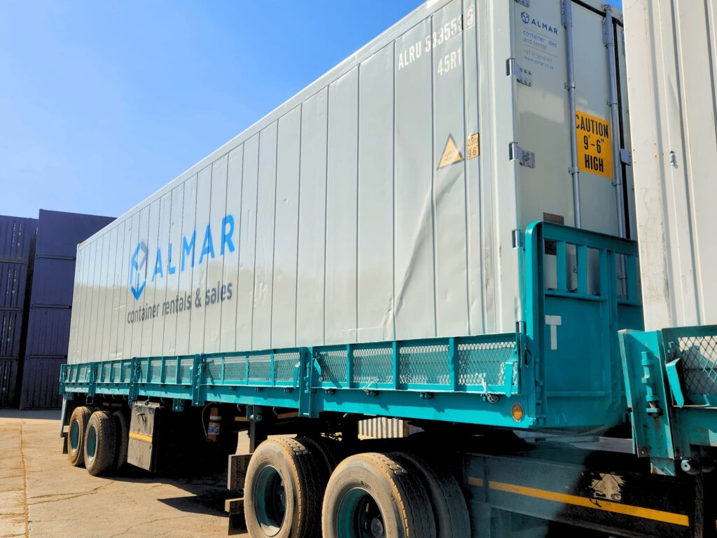 Almar refrigerated container on a flatbed truck for safe storage and transport in South Africa