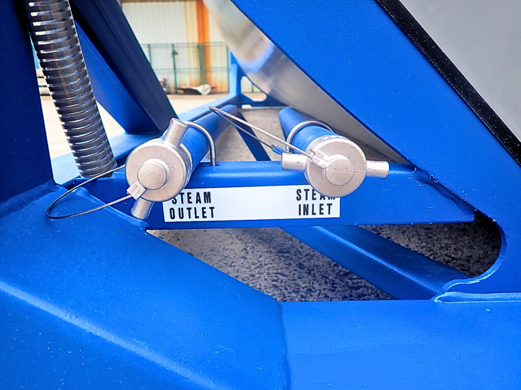 Close-up of the heating capibilities on Almar's ISO Tank container in South Africa