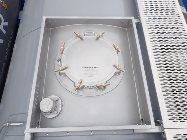 Close-up of the ISO Tank manhole cover and port for safe inspection and maintenance in South Africa