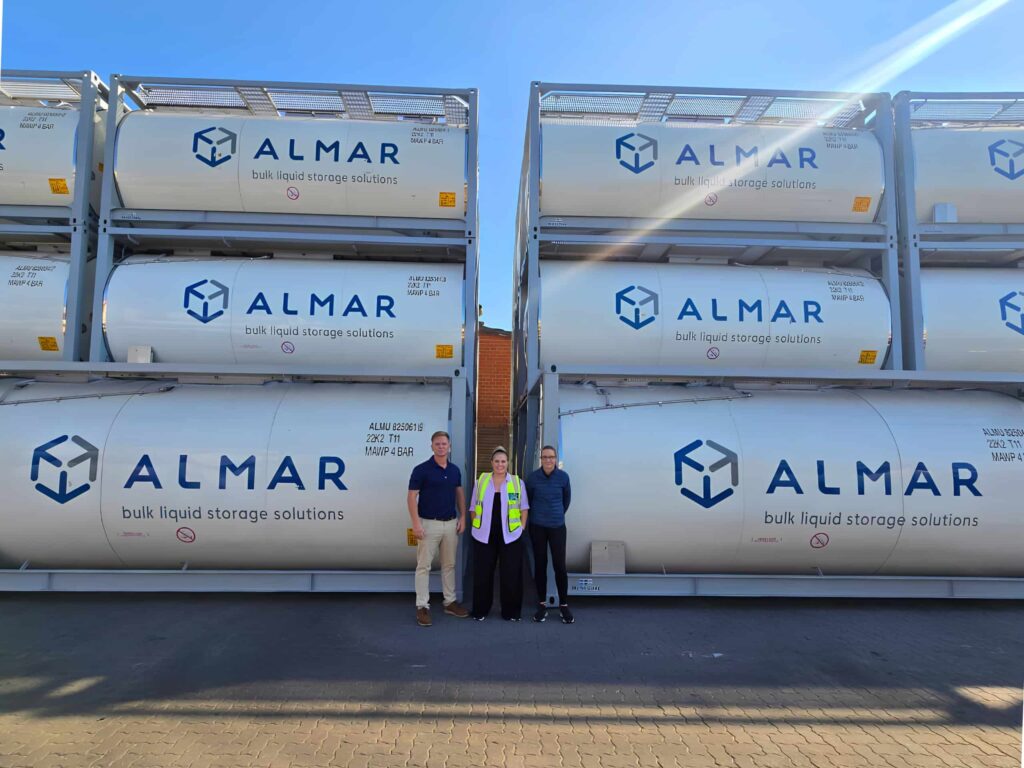 Almar ISO tank containers prepared for a bulk liquid project in Mozambique